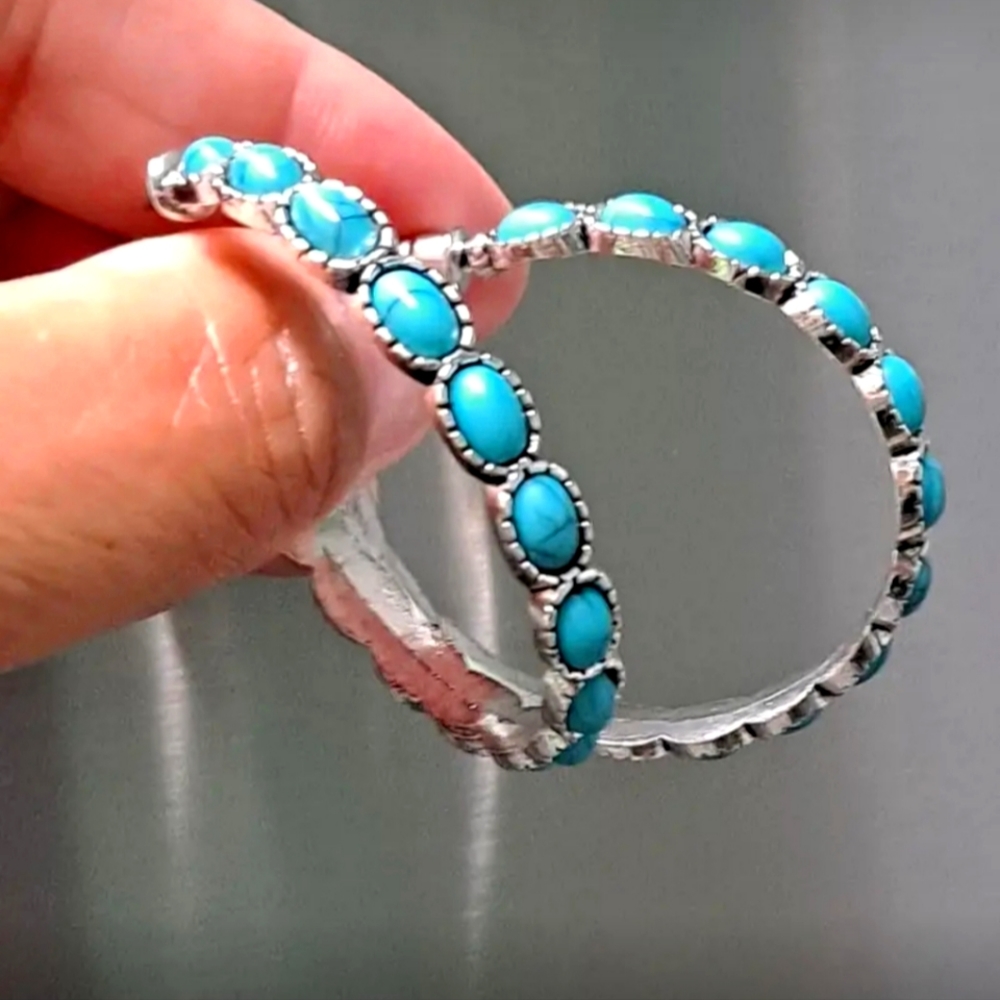 Turquoise hoop earrings